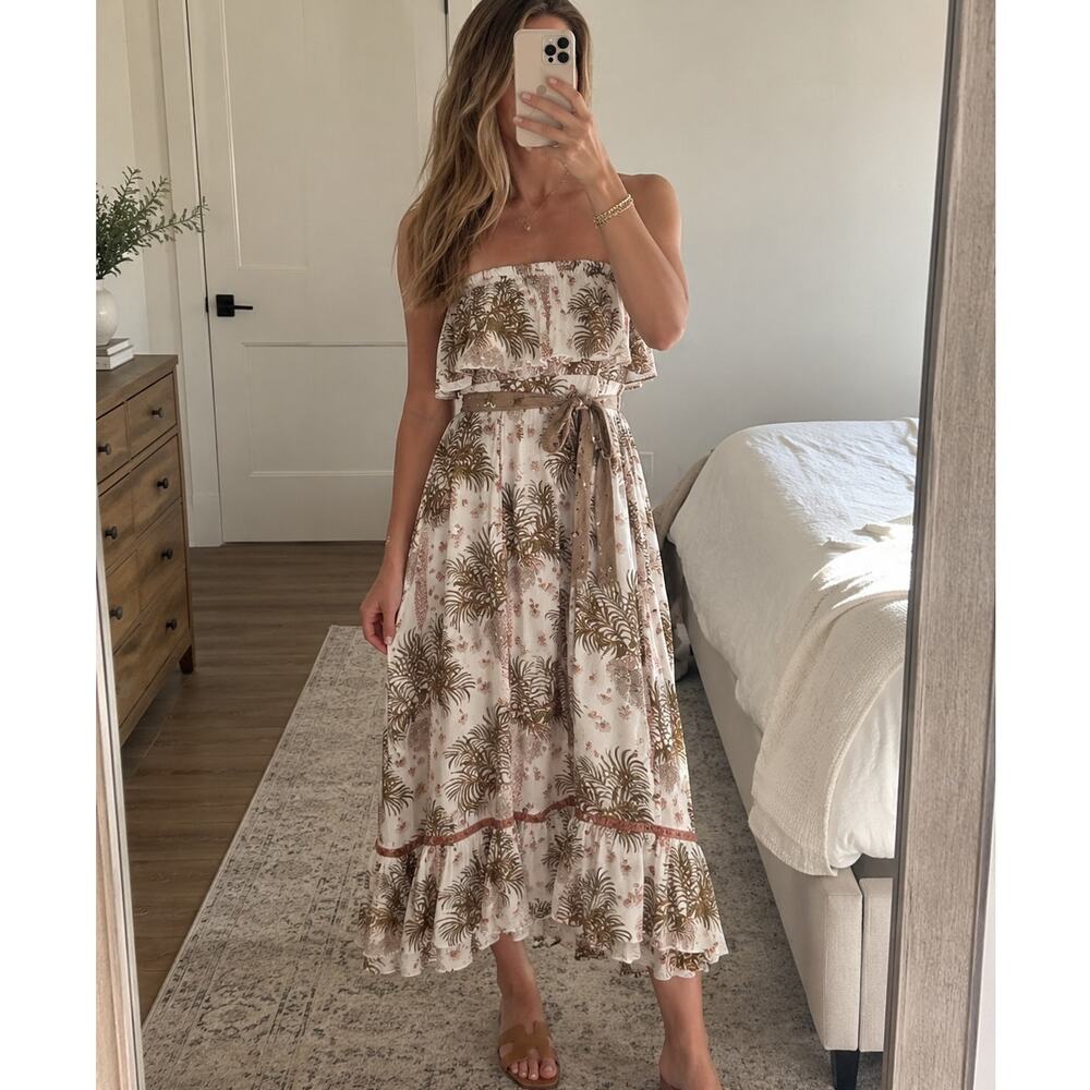 TIGERLILY Anthropologie Gwendolyn Strapless Maxi Dress Size 6